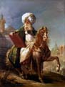 portrait of the architect barthelemy michel hazan on horseback in mufti